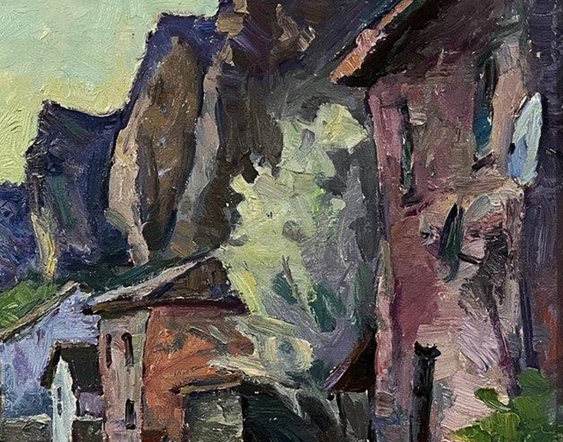 Oil painting The house by the rock by Oleksandr Andreev