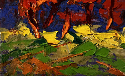 Oil painting Moonlit night by Oleksiy Ivanyuk with vibrant abstract colors