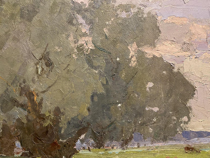 Oil painting Old Willow by Viktor Sevastiyanov, textured leafy tree