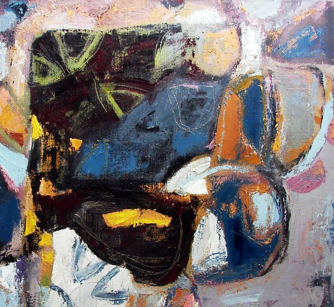 Autumn Blues oil painting by Tatyana Shulyak, abstract expressionist textured blues
