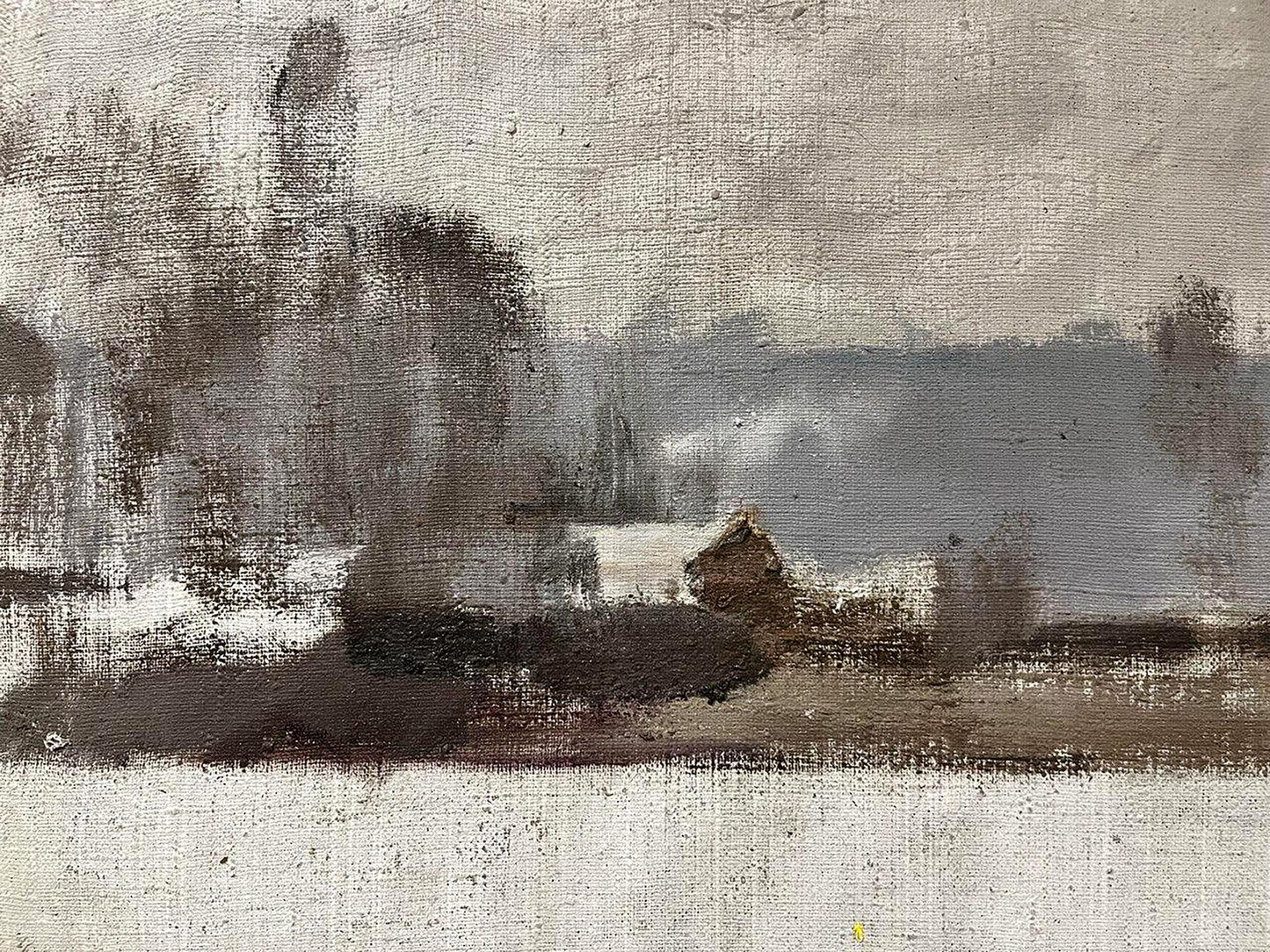 Oil painting Winter Village Landscape  Bohdan Makarenko