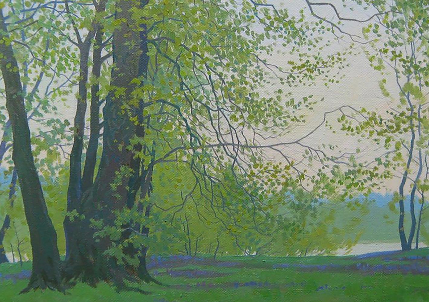 Serene impressionist oil painting April spring mood by Valery Savenets