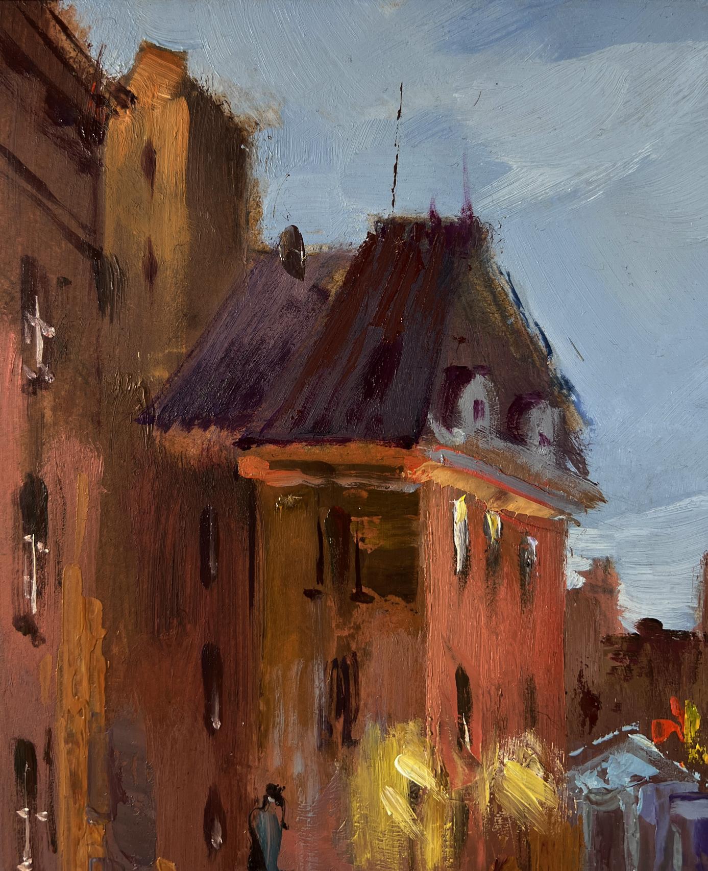 Oil painting Streets of the city at night by Yuriy Suprunchuk