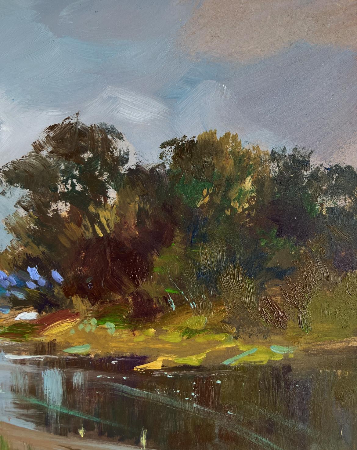 Impressionistic oil painting On a long river journey by Yuriy Suprunchuk
