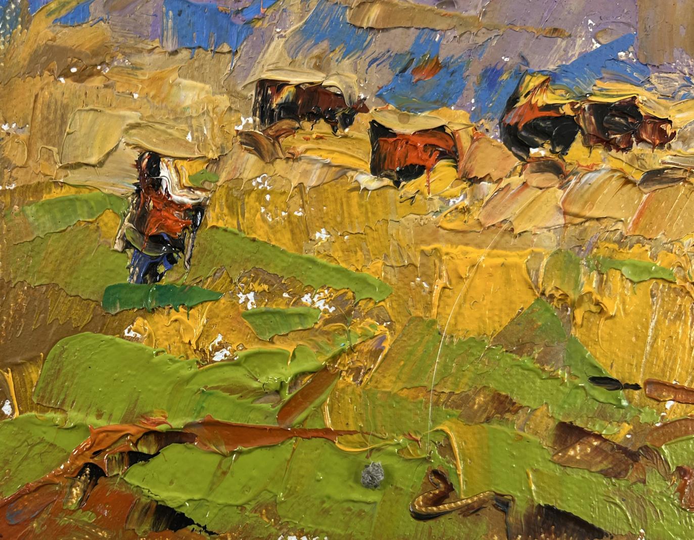 Impasto textured landscape Oil painting Winds over the steppe by Oleksiy Ivanyuk