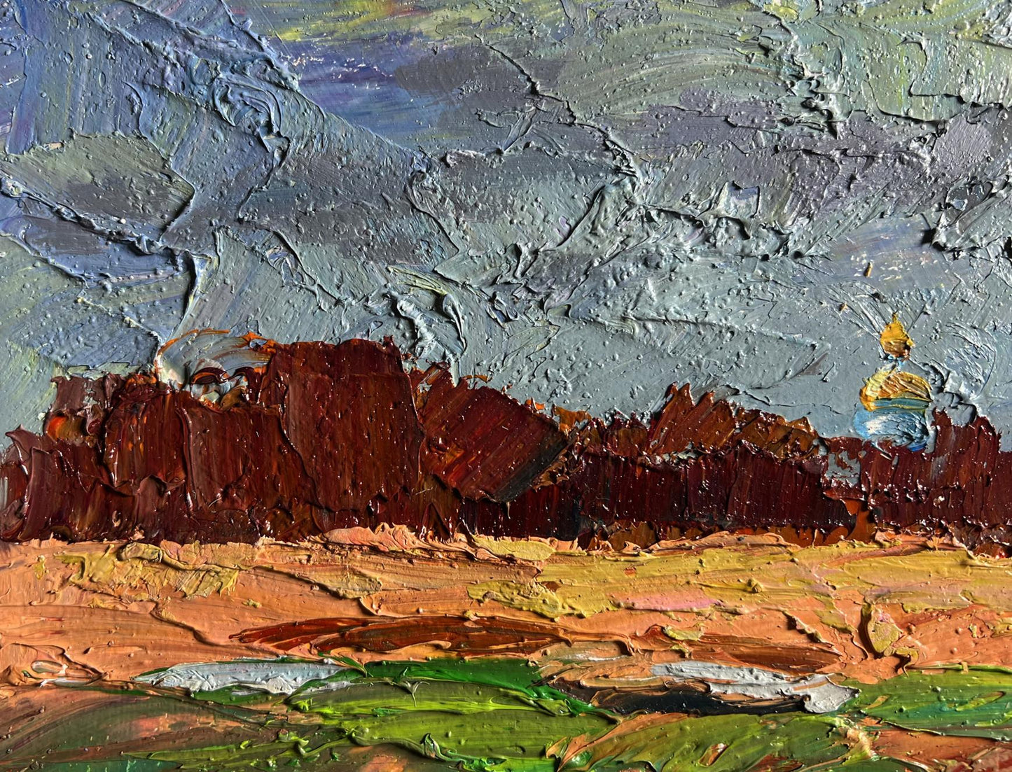Textured oil painting Its a nasty day by Boris Serdyuk rugged landscape