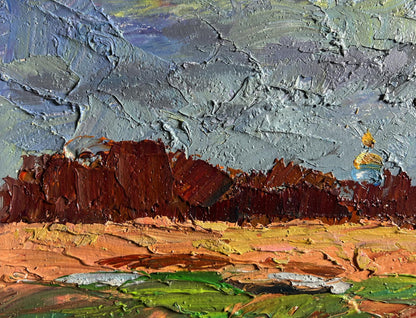Textured oil painting Its a nasty day by Boris Serdyuk rugged landscape
