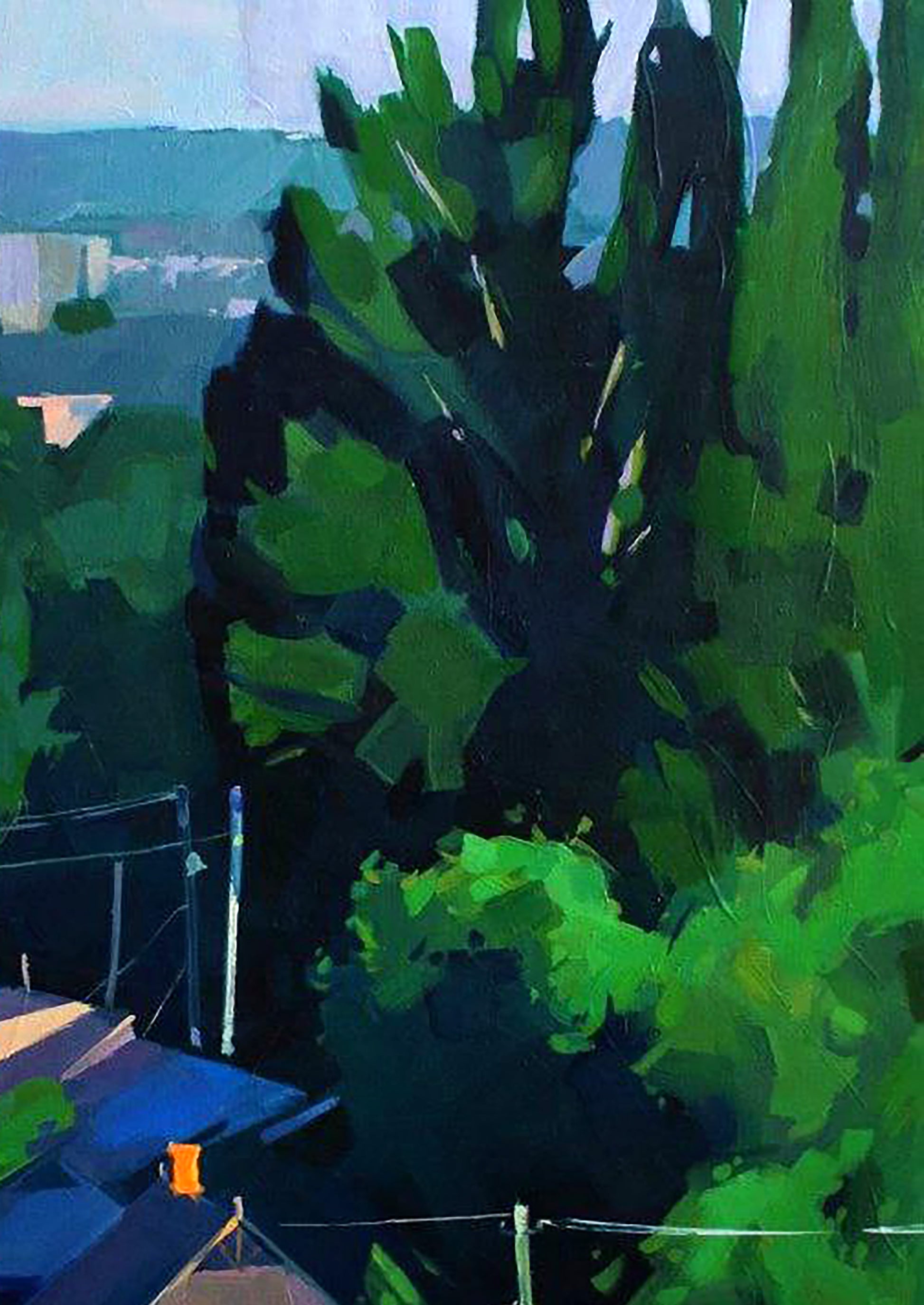 Vibrant impressionistic oil painting At five in the morning by Anastasia Yaroshevich