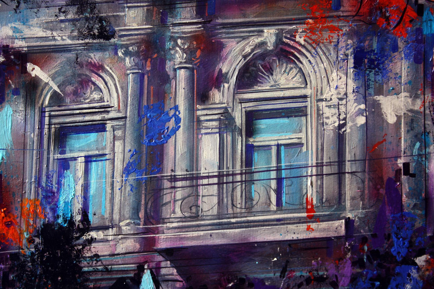 Oil painting Waiting for a miracle by Alexander Dobrodiy vibrant facade