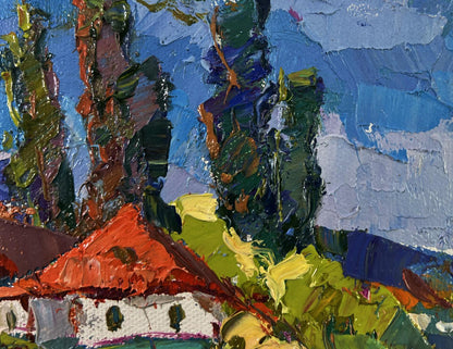 Vibrant impressionist oil painting Childhood in the aromas of grass by Oksana Ivanyuk