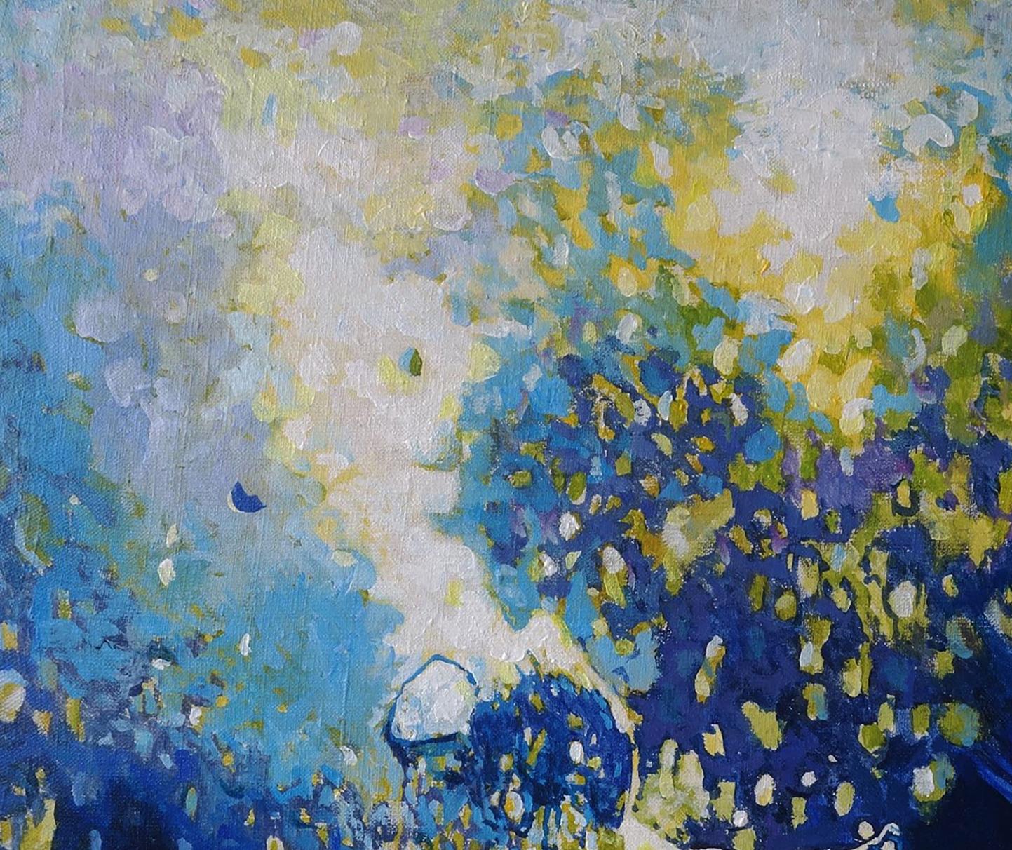 Acrylic painting Lone swimmer Anatoly Varvarov
