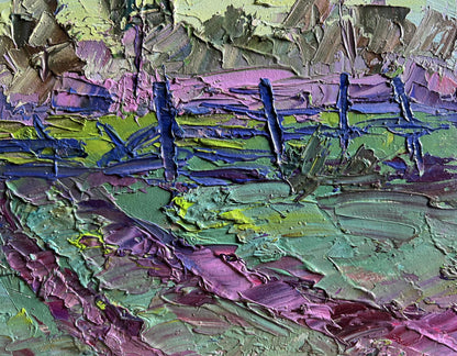 Impressionistic oil painting Its getting dark in the field by Boris Serdyuk