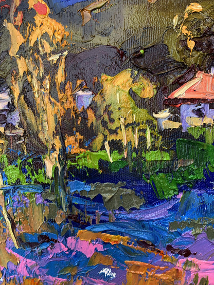 Vibrant impressionist oil painting Night has come by Ivanyuk Oleksiy