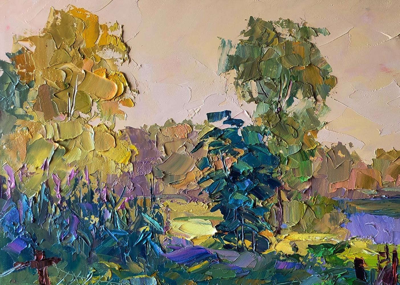 Oil painting The path to the river by Boris Serdyuk vibrant landscape