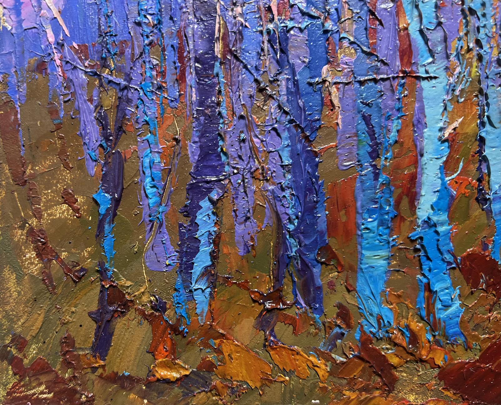 Oil painting Autumn coolness in the forest by Oksana Ivanyuk
