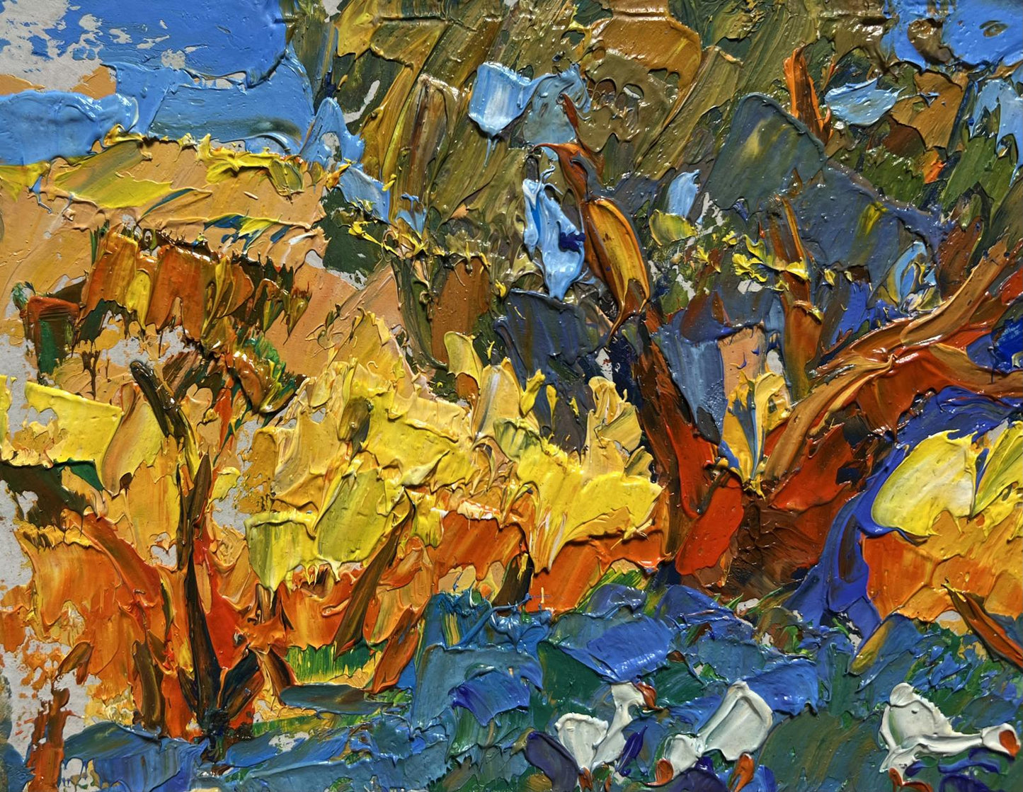 Vibrant impressionist oil painting In the shade of the willow by Oleksiy Ivanyuk