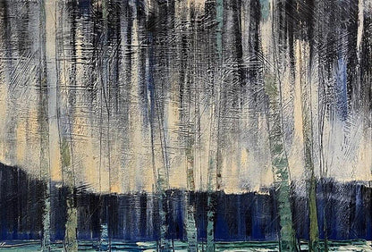 Oil painting Glass landscape by Serhiy Kovalev with abstract gray brushstrokes
