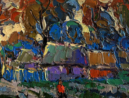 Vibrant impressionist oil painting Cool wind in the evening by Oksana Ivanyuk