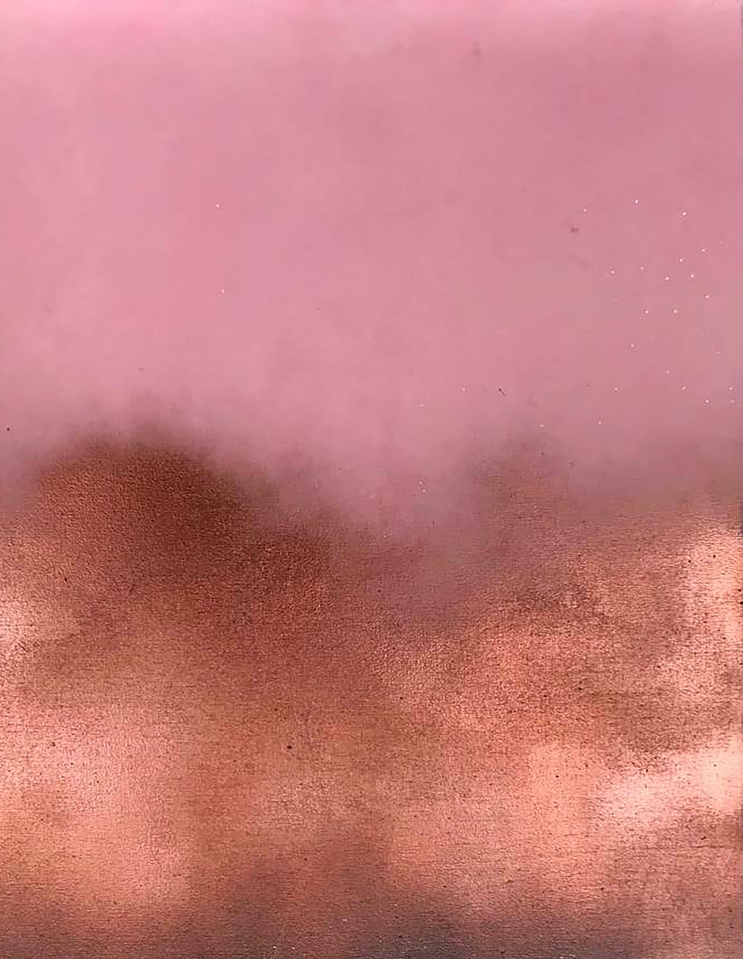 Morning fog gradient metallic surface: soft pink to warm copper brushed finish