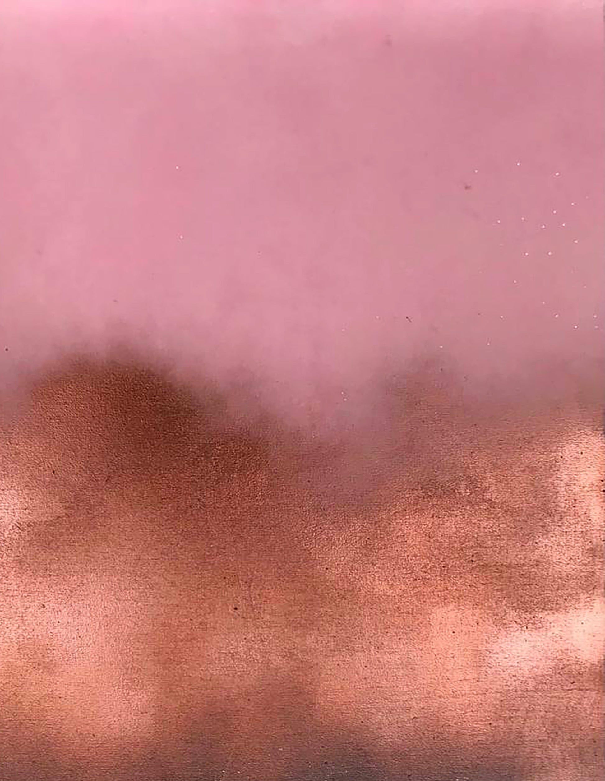 Morning fog gradient metallic surface: soft pink to warm copper brushed finish
