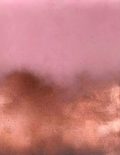Morning fog gradient metallic surface: soft pink to warm copper brushed finish