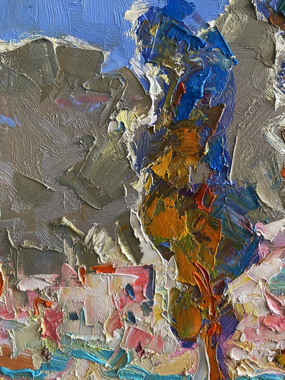Oil painting Hot day in the village by Oleksiy Ivanyuk vibrant abstract