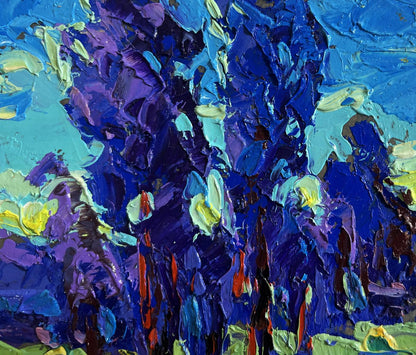 Oil painting Evening Breeze in the Field by Oleksiy Ivanyuk vibrant abstract