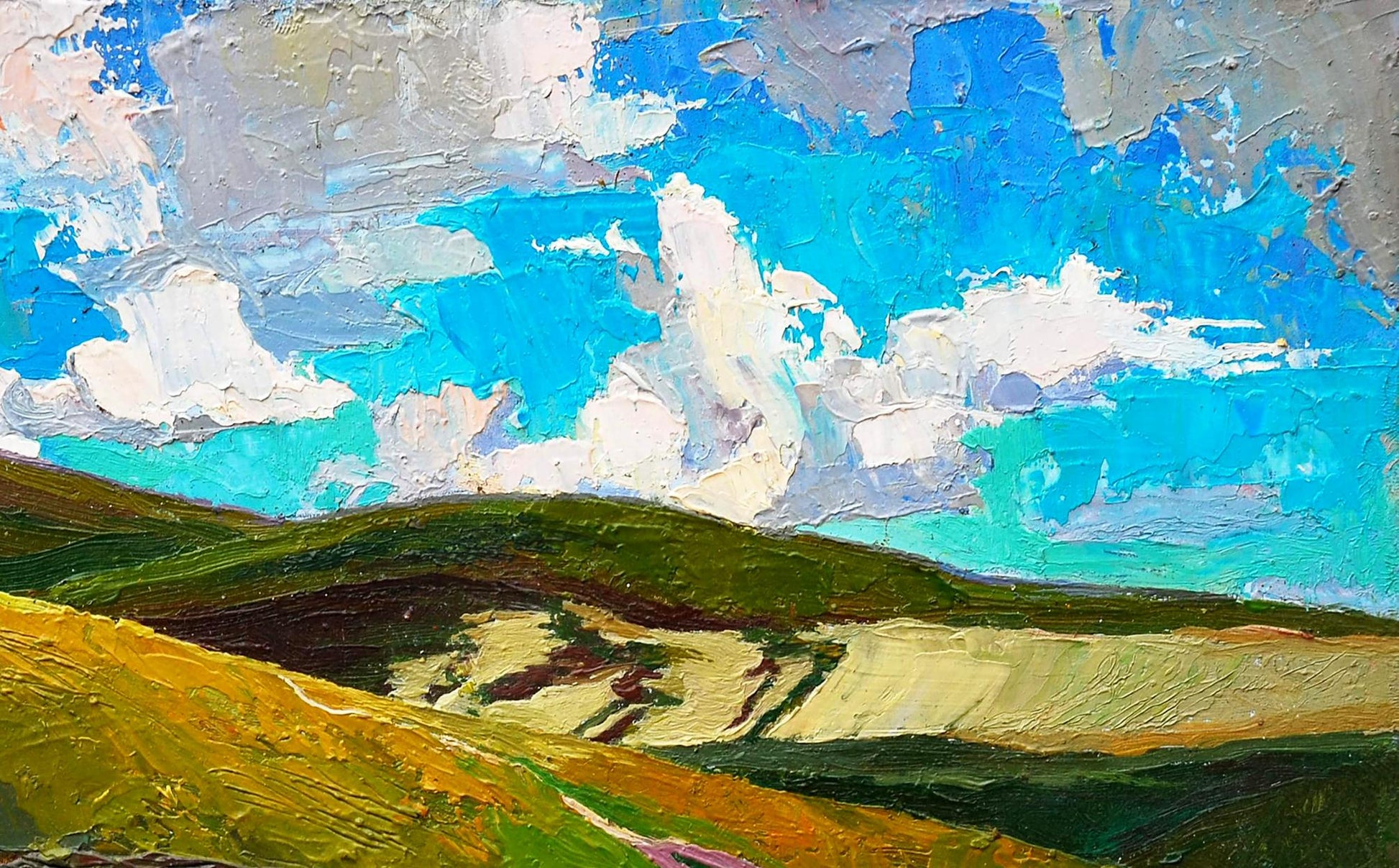 Vibrant impressionist oil painting In the Mountains by Egor Shvachunov
