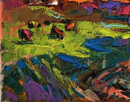 Vibrant impressionist oil painting Summer blue night by Oleksiy Ivanyuk