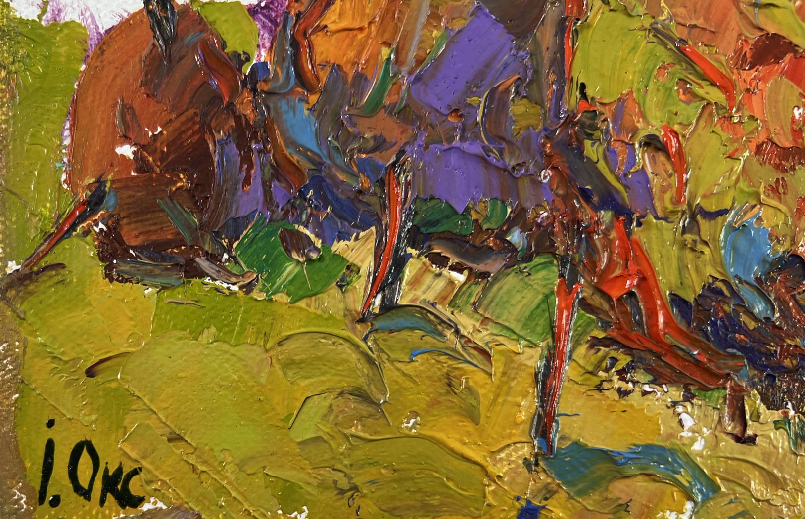 Vibrant impressionist oil painting When the light fades by Oksana Ivanyuk