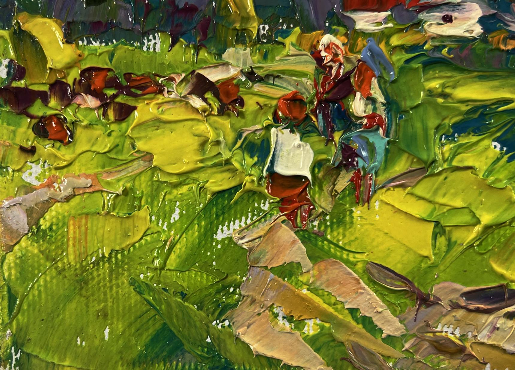 Vibrant impressionist oil painting Hot summer month by Oksana Ivanyuk