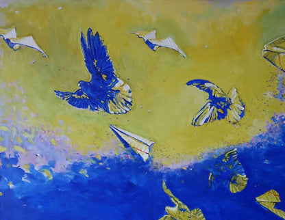 Oil painting Birds in the sky Anatoly Varvarov