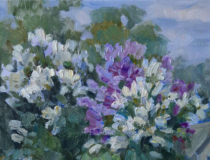 Vibrant oil painting Quiet conversations of the village by Ivan Kovalenko