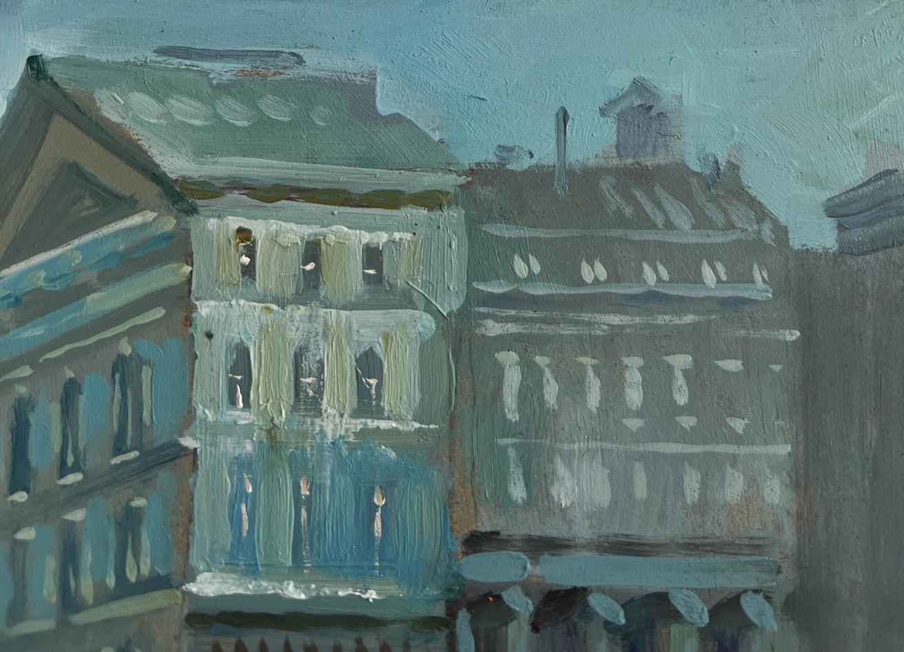 Oil painting The rhythm of the city’s central street by Yuriy Suprunchuk