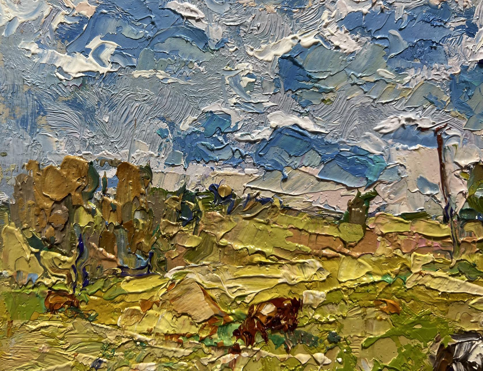 Impasto oil painting On a hot day in the field by Oksana Ivanyuk