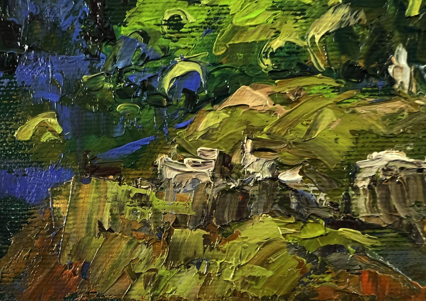 Oil painting Summer forest zone by Oleksiy Ivanyuk impasto landscape