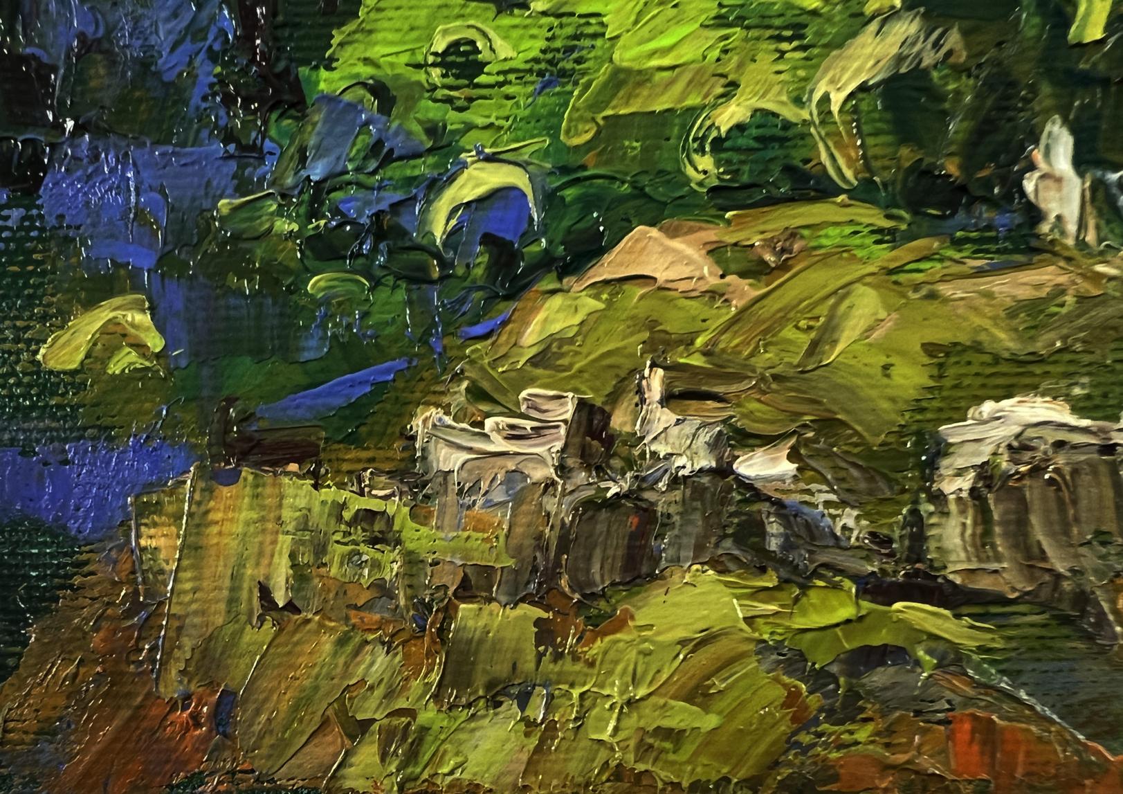 Oil painting Summer forest zone by Oleksiy Ivanyuk impasto landscape