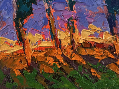 Vibrant abstract oil painting Distant night by Oleksiy Ivanyuk