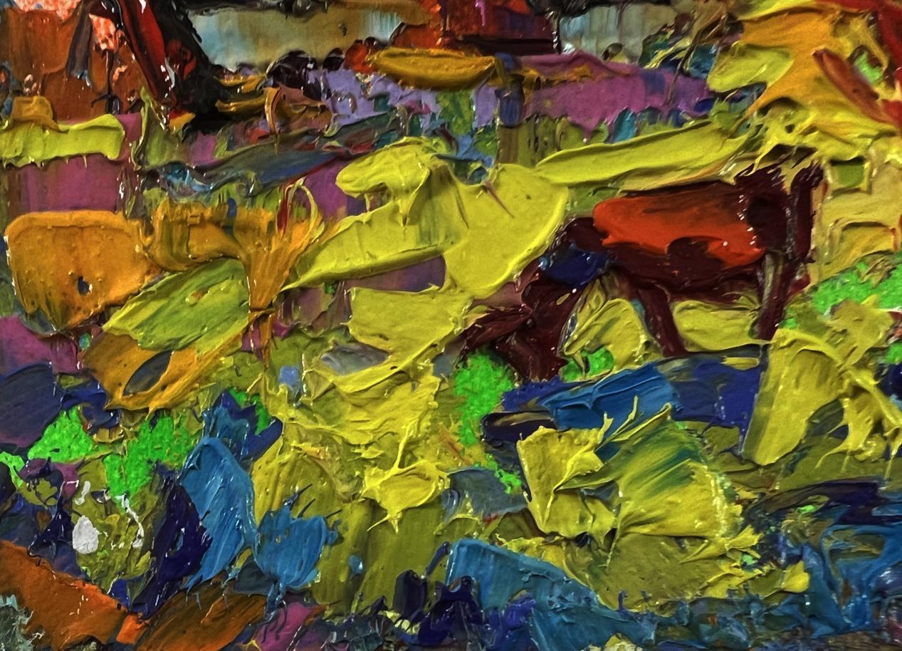 Vibrant impasto oil painting The sun is setting by Oksana Ivanyuk