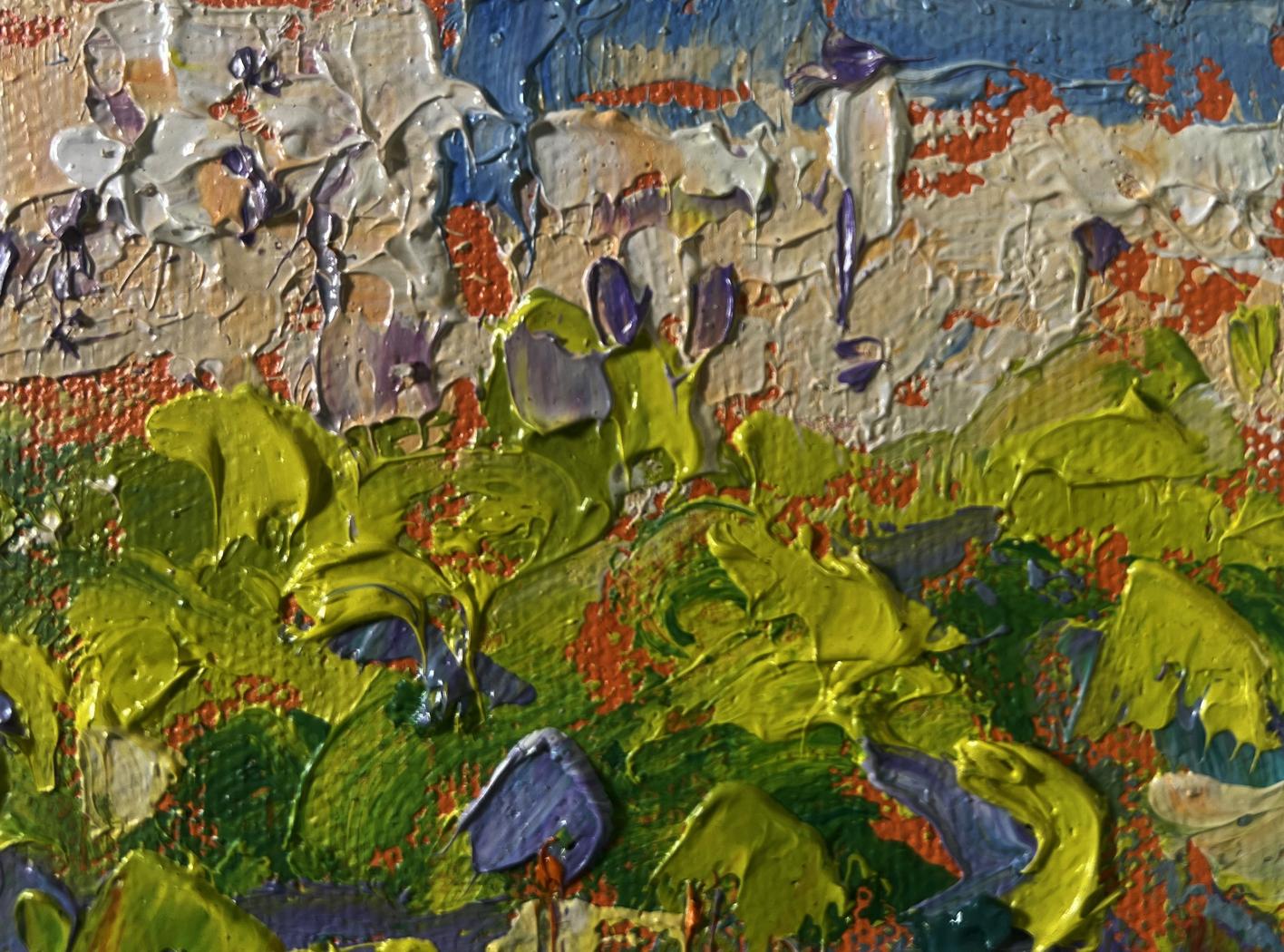 Vibrant impressionist oil painting Spring city in shade of trees by Oleksiy Ivanyuk