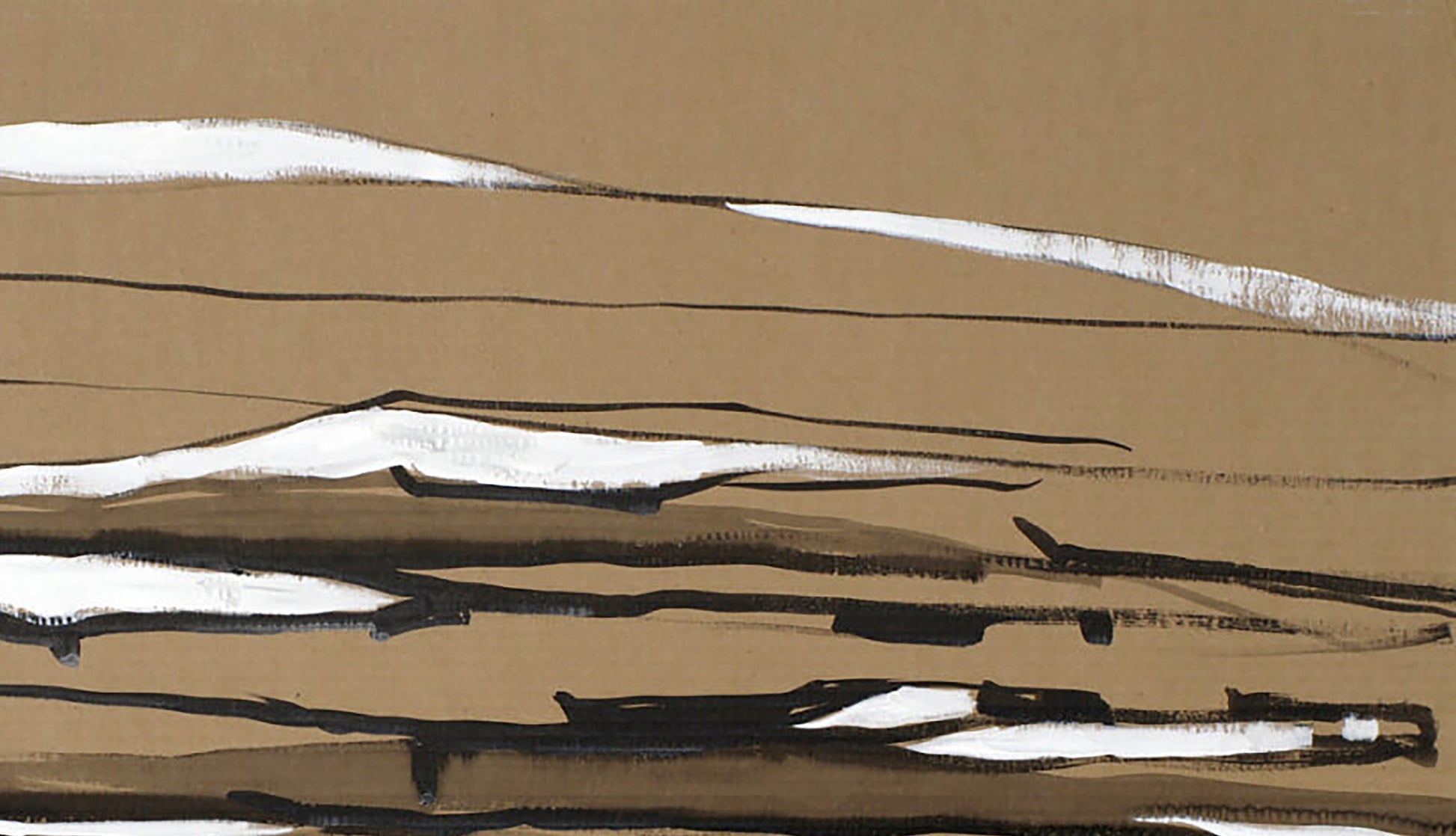 Ice by Dima Filatov: abstract acrylic with brown, black, white brushstrokes