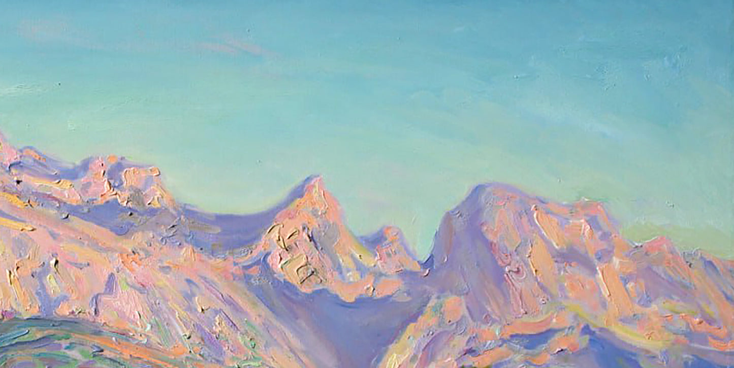 Oil painting Southern morning by Leonid Pavlenko, pastel peaks