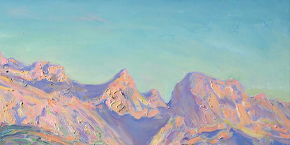 Oil painting Southern morning by Leonid Pavlenko, pastel peaks