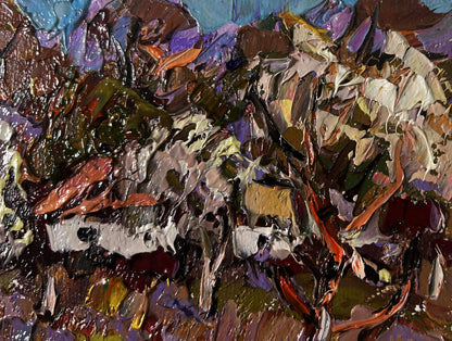 Oleksiy Ivanyuk oil painting Gardens in bloom textured earth tones