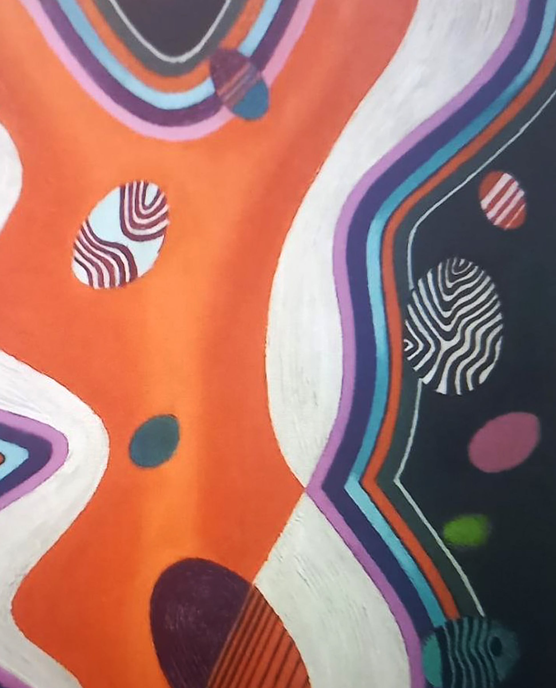 Oil painting Red uniform by Alexander Strashevich with vibrant orange black white swirls