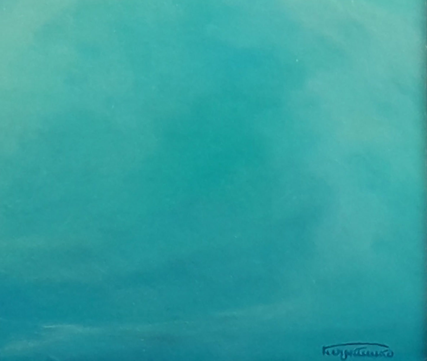 Oil painting Breath of the seabed by Vasily Korkishko, teal gradient abstract