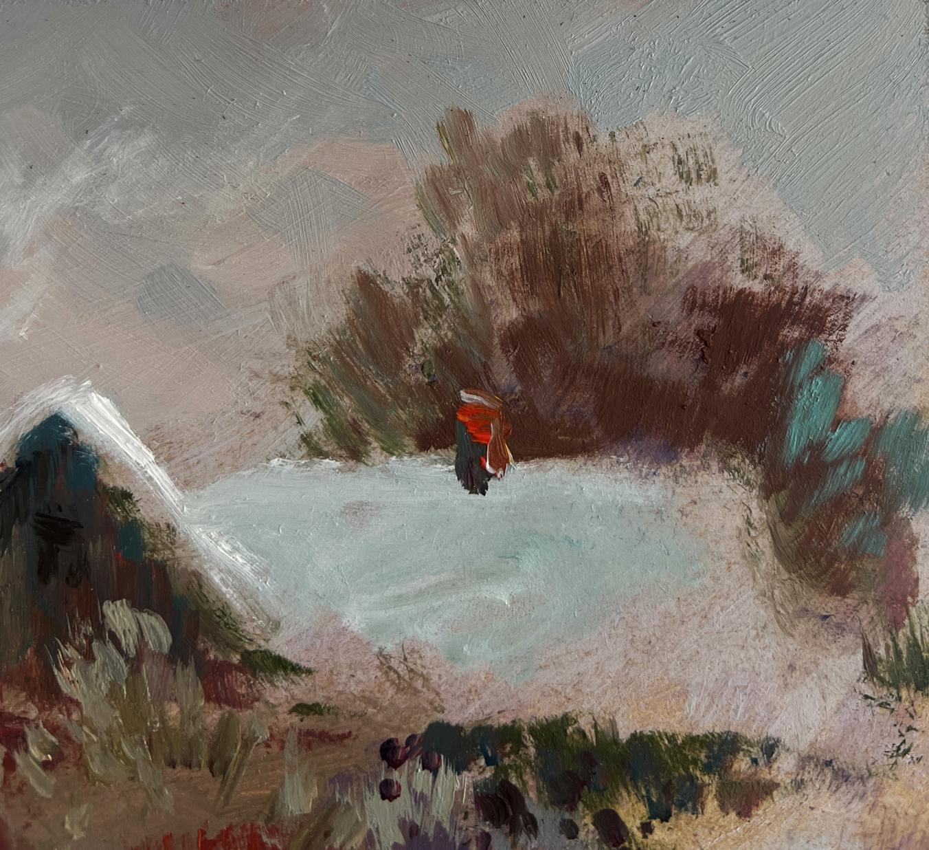 Impressionistic snowy landscape oil painting by Yuriy Suprunchuk
