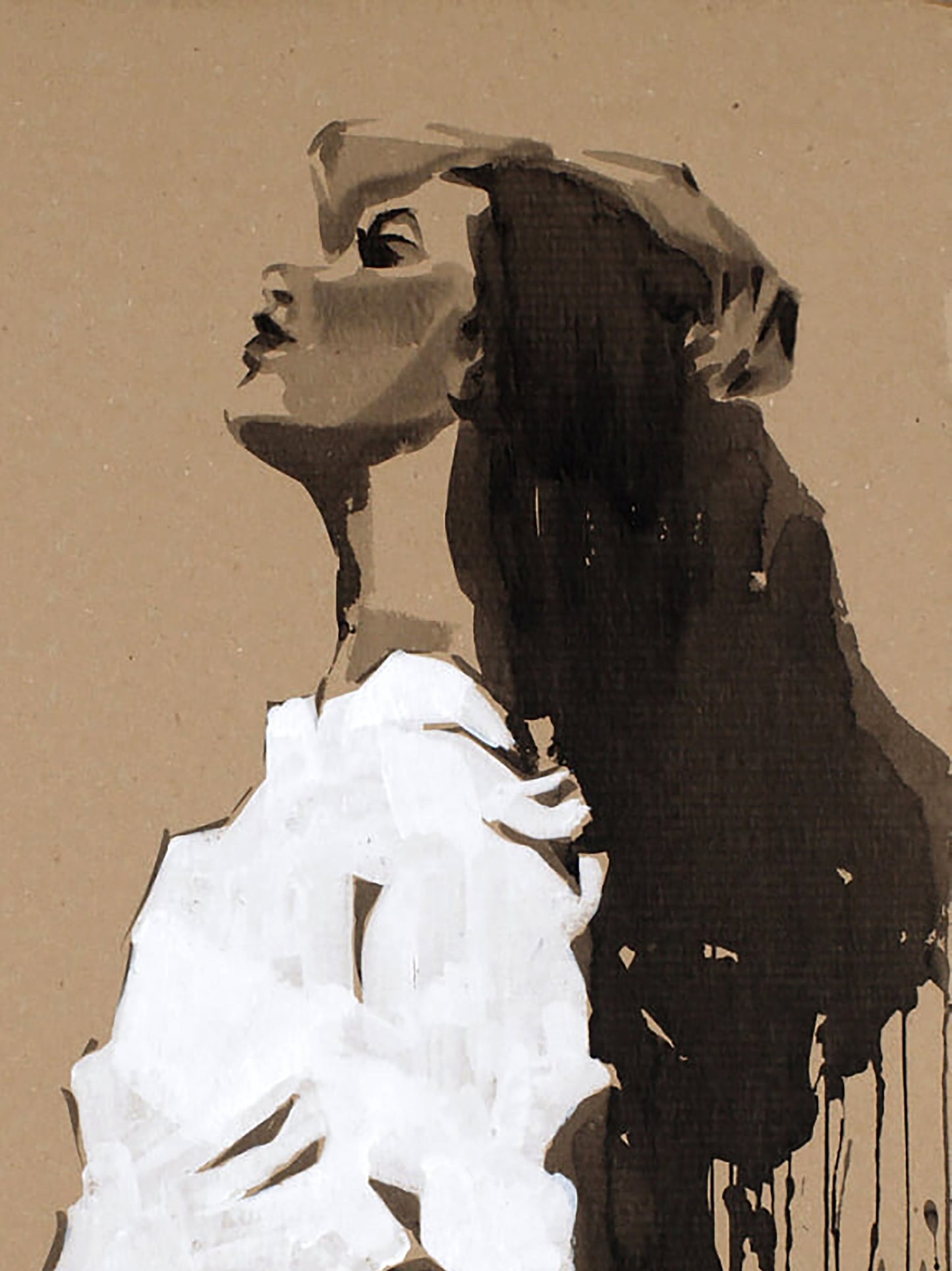 Stylized black and white profile portrait by Sister Dima Filatov