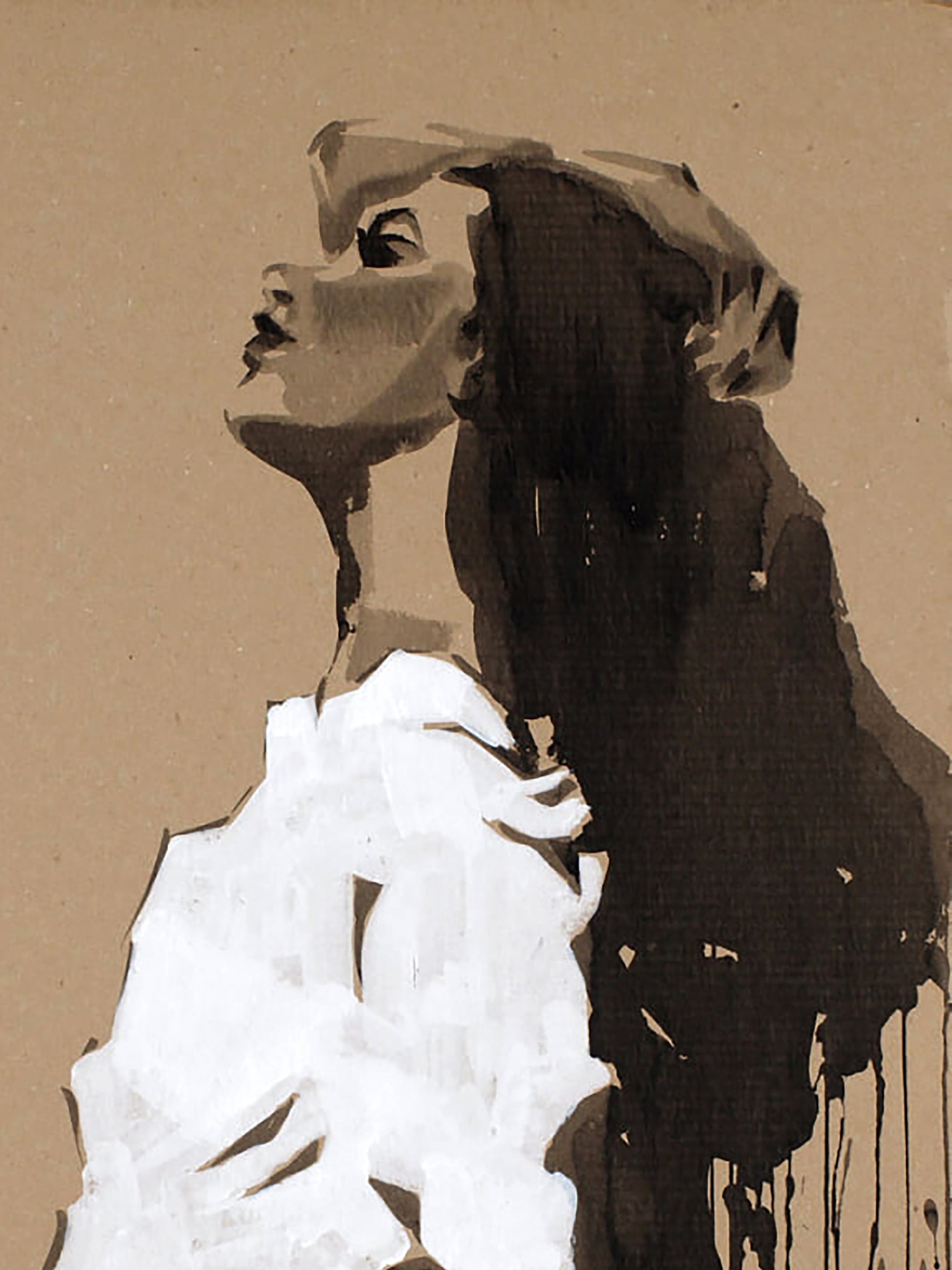 Stylized black and white profile portrait by Sister Dima Filatov
