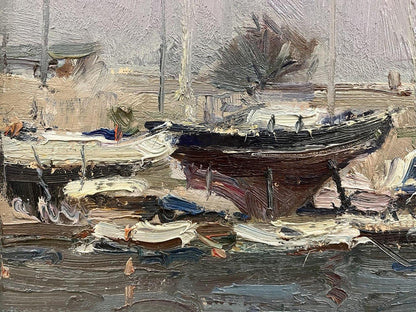 Oil painting Yacht in the Sea Oleksandr Andreev